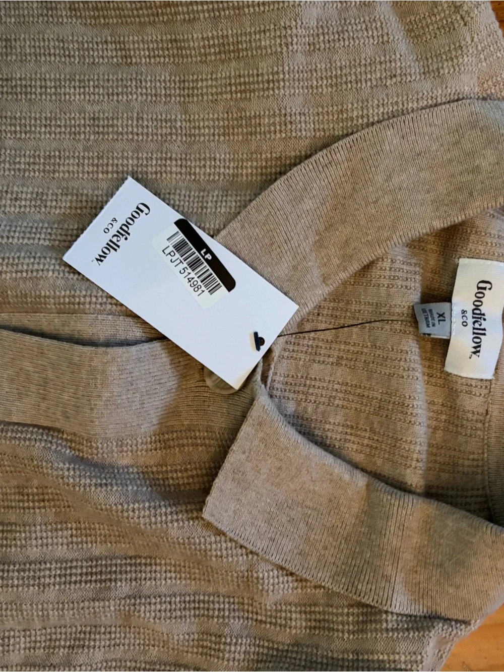Goodfellow & Co Tan Ribbed Button Cardigan - Picture 2 of 3